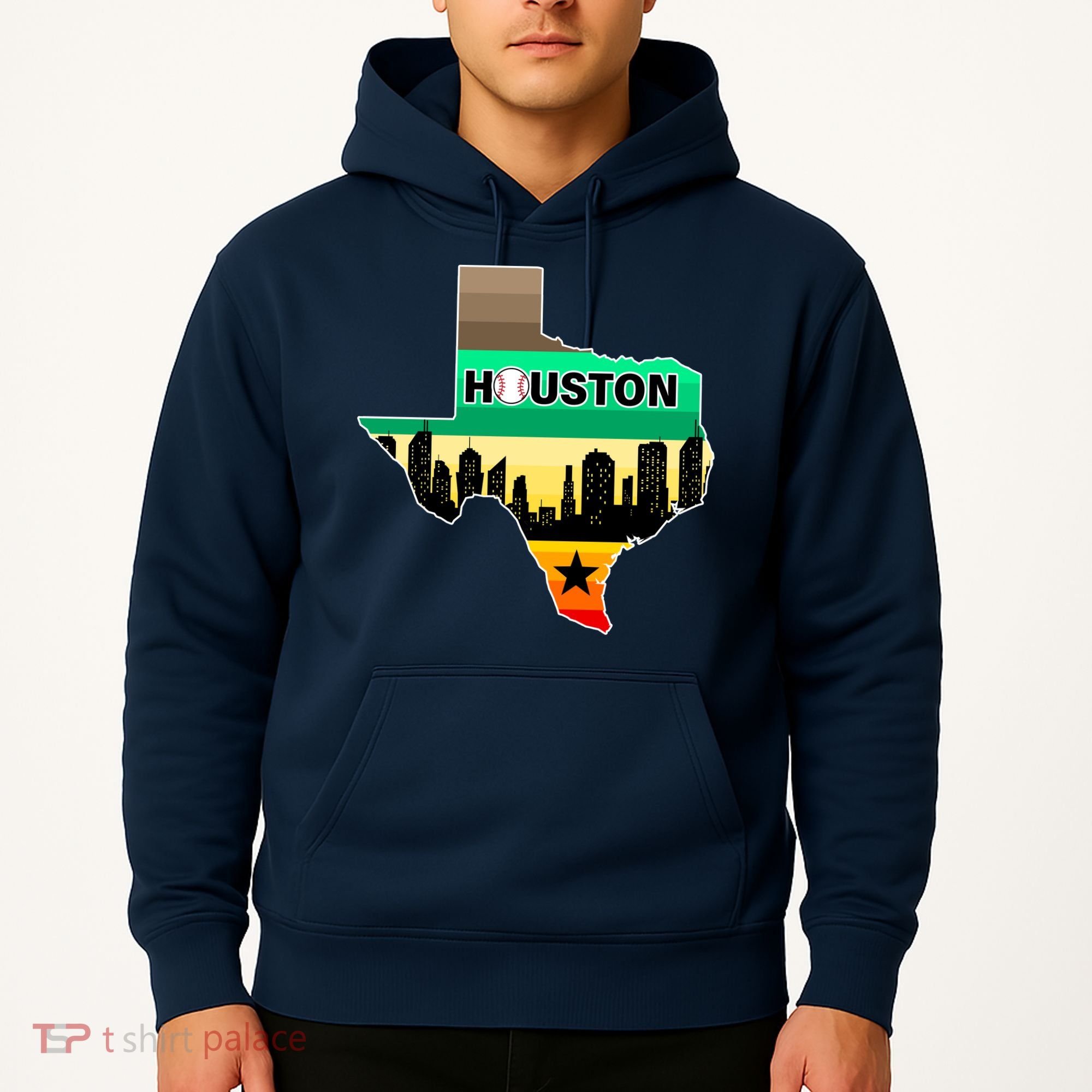 Huston Texas Baseball City Logo Hoodie