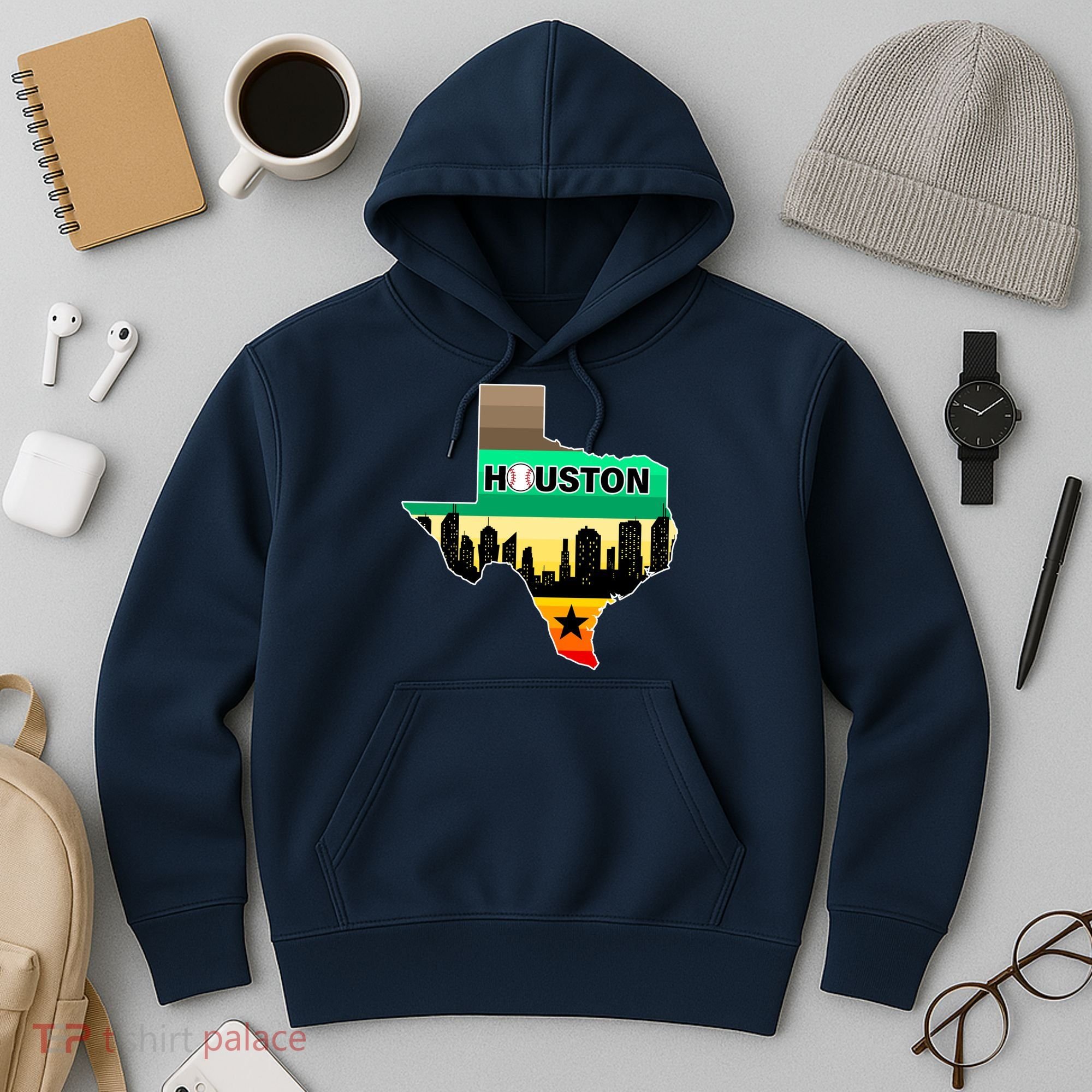 Huston Texas Baseball City Logo Hoodie