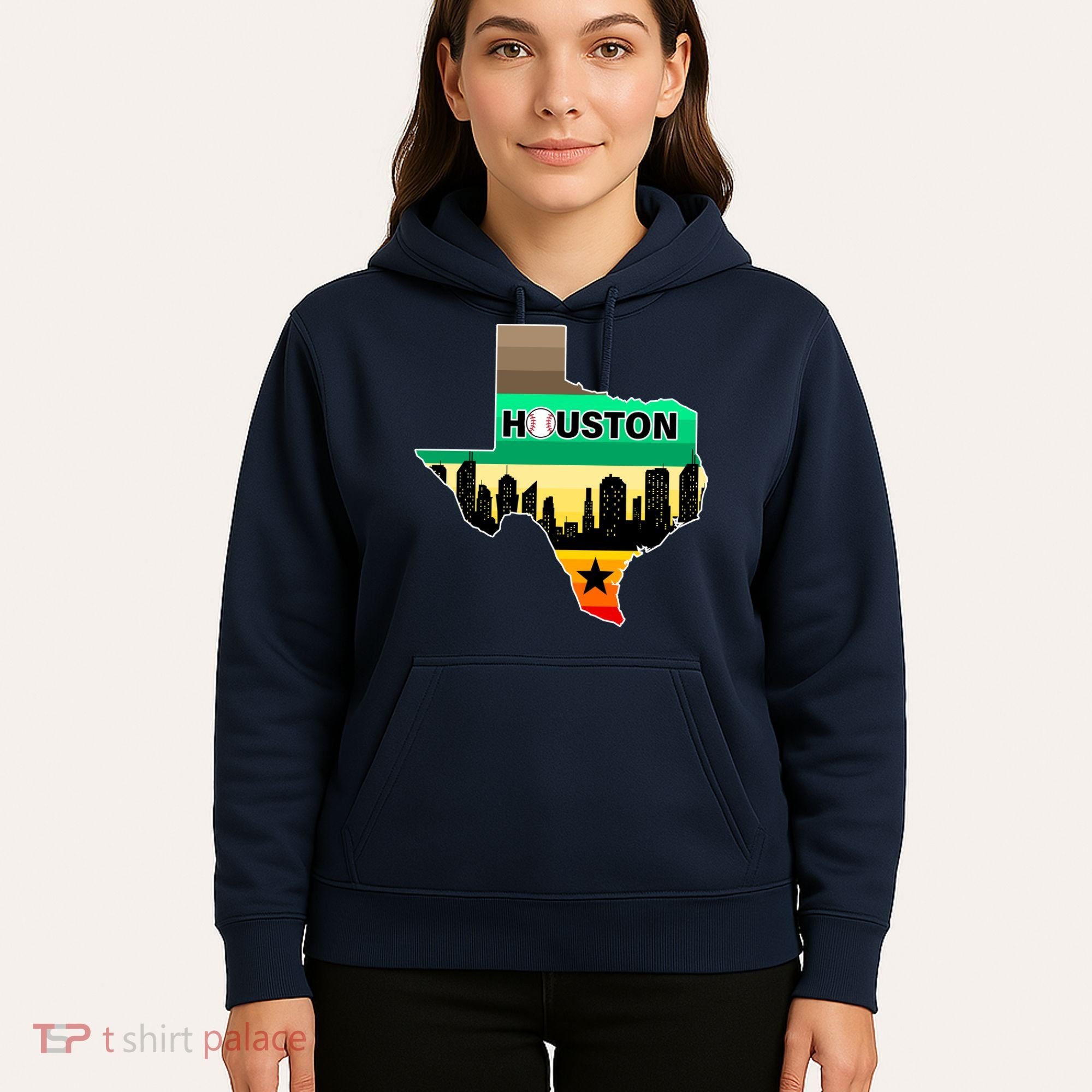 Huston Texas Baseball City Logo Hoodie