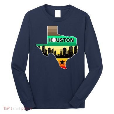 Huston Texas Baseball City Logo Long Sleeve Shirt