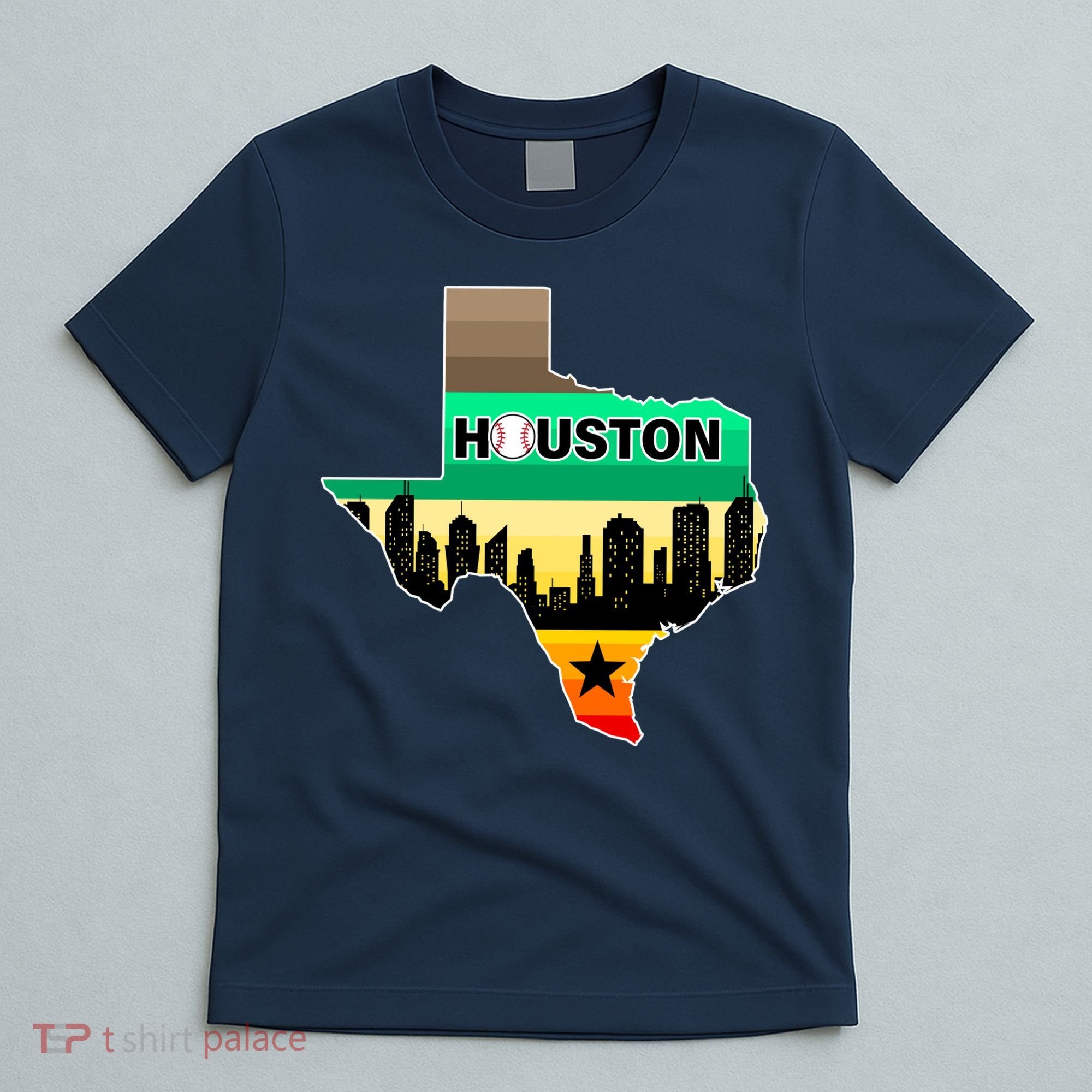 Huston Texas Baseball City Logo T-Shirt
