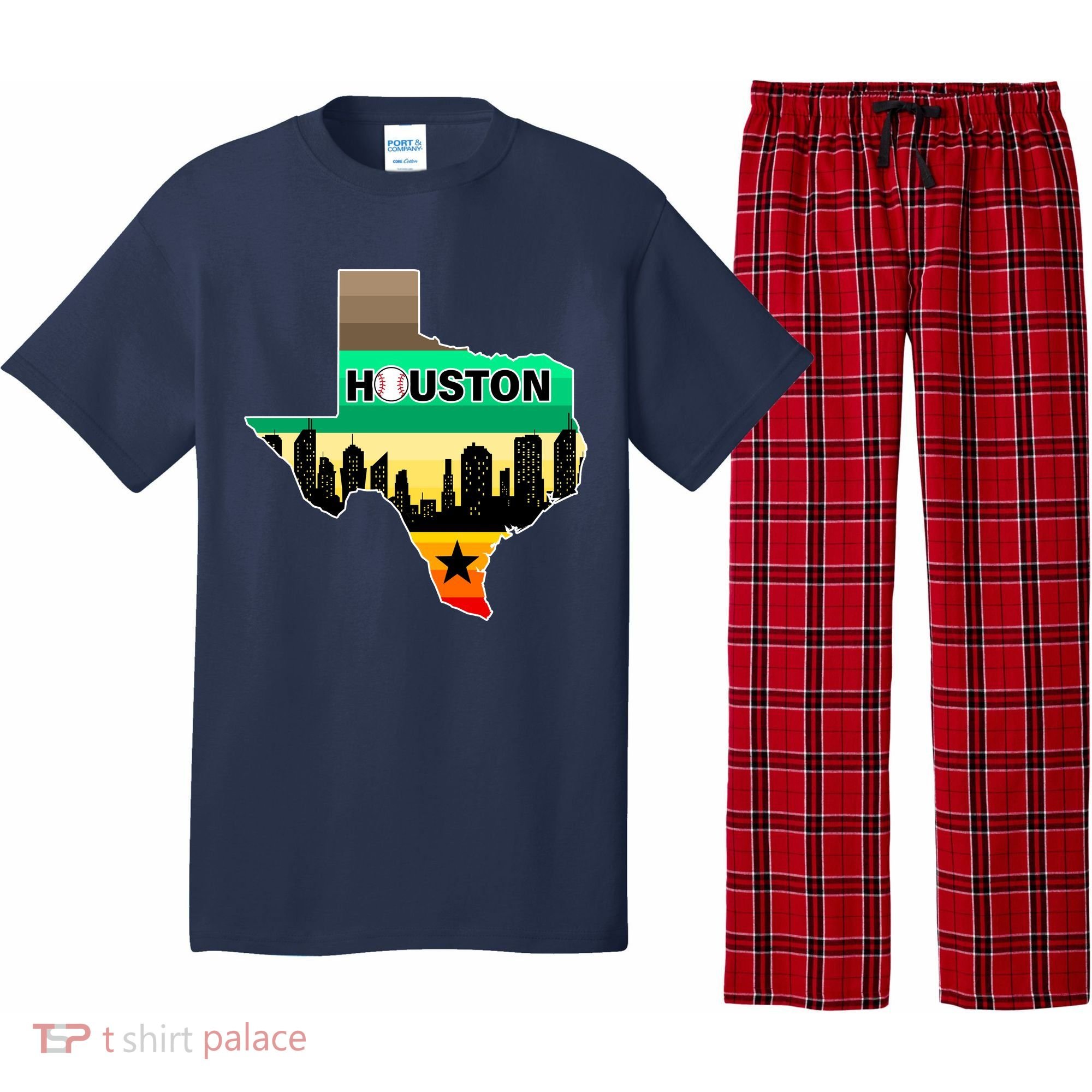 Huston Texas Baseball City Logo Pajama Set