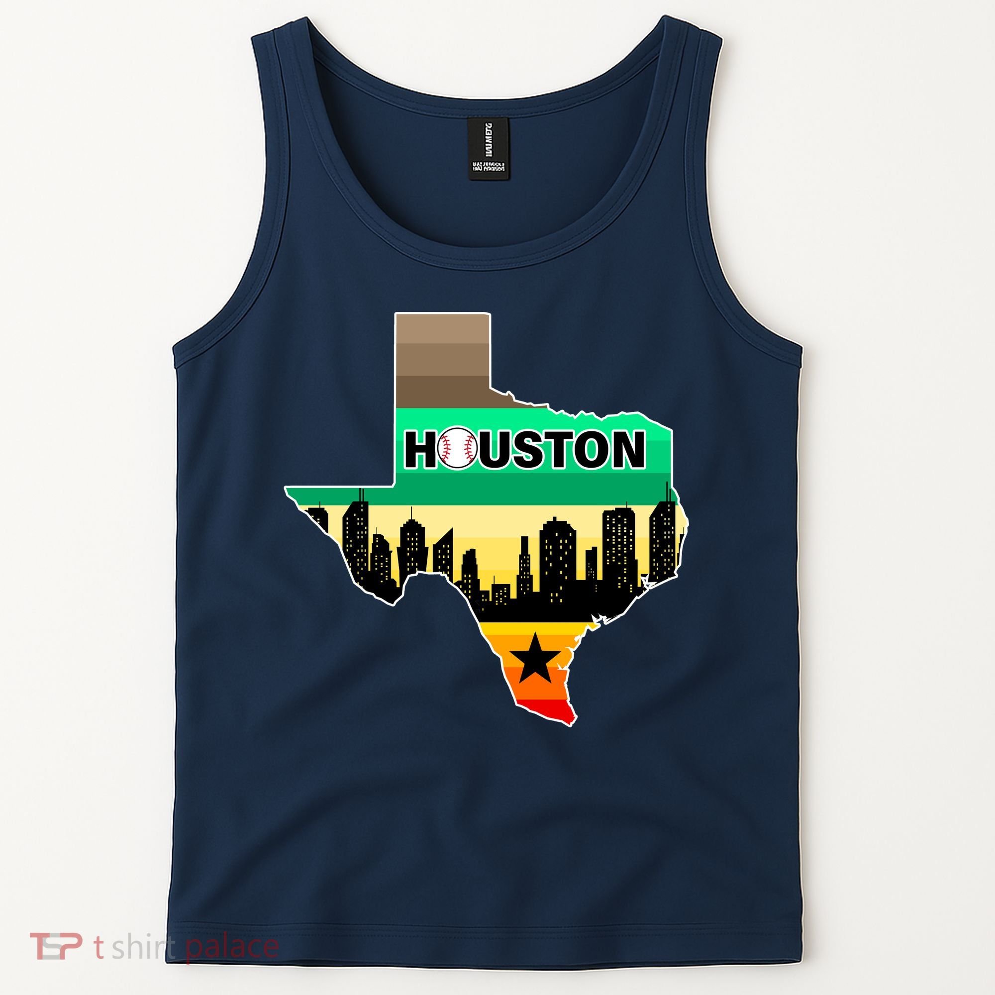 Huston Texas Baseball City Logo Tank Top