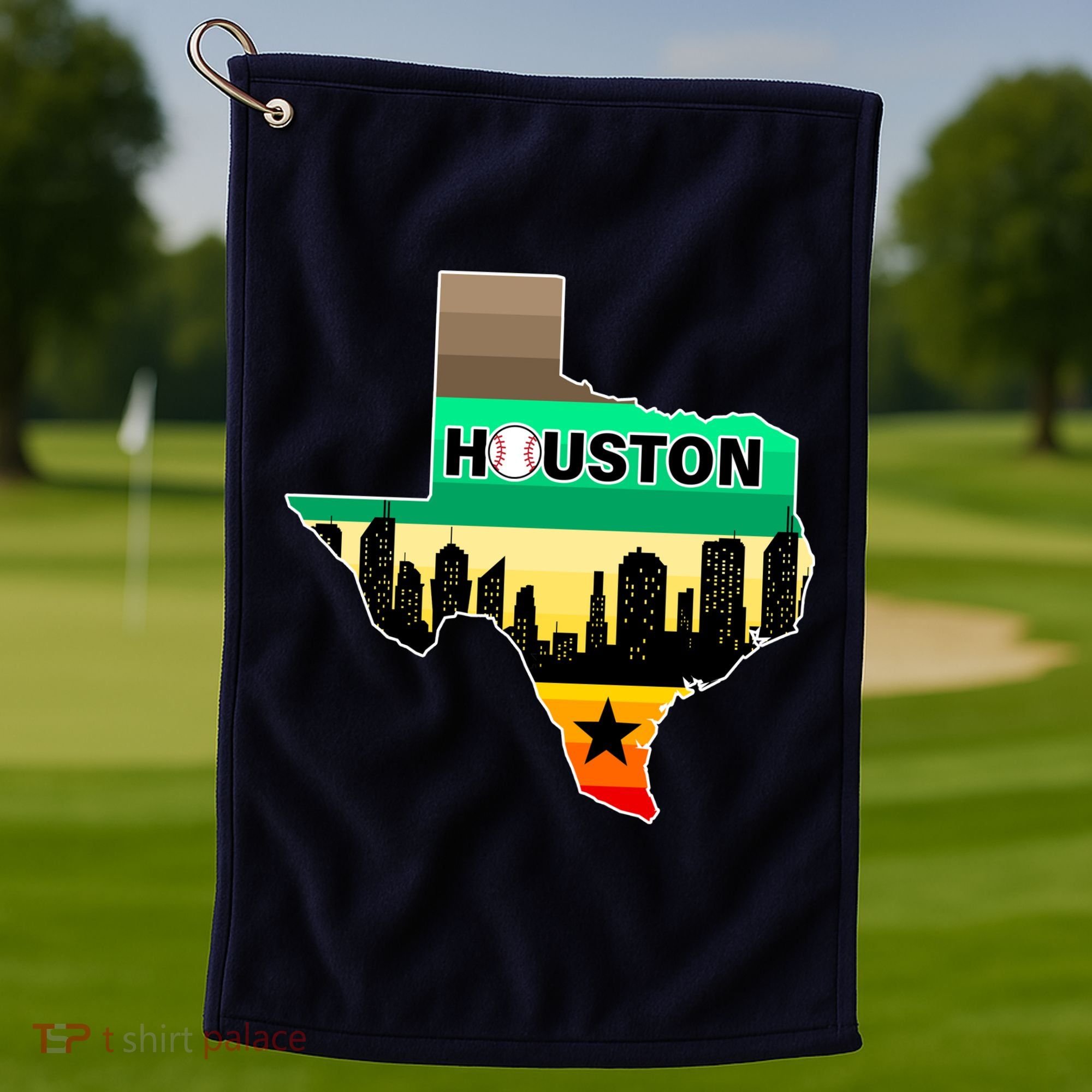 Huston Texas Baseball City Logo Golf Towel