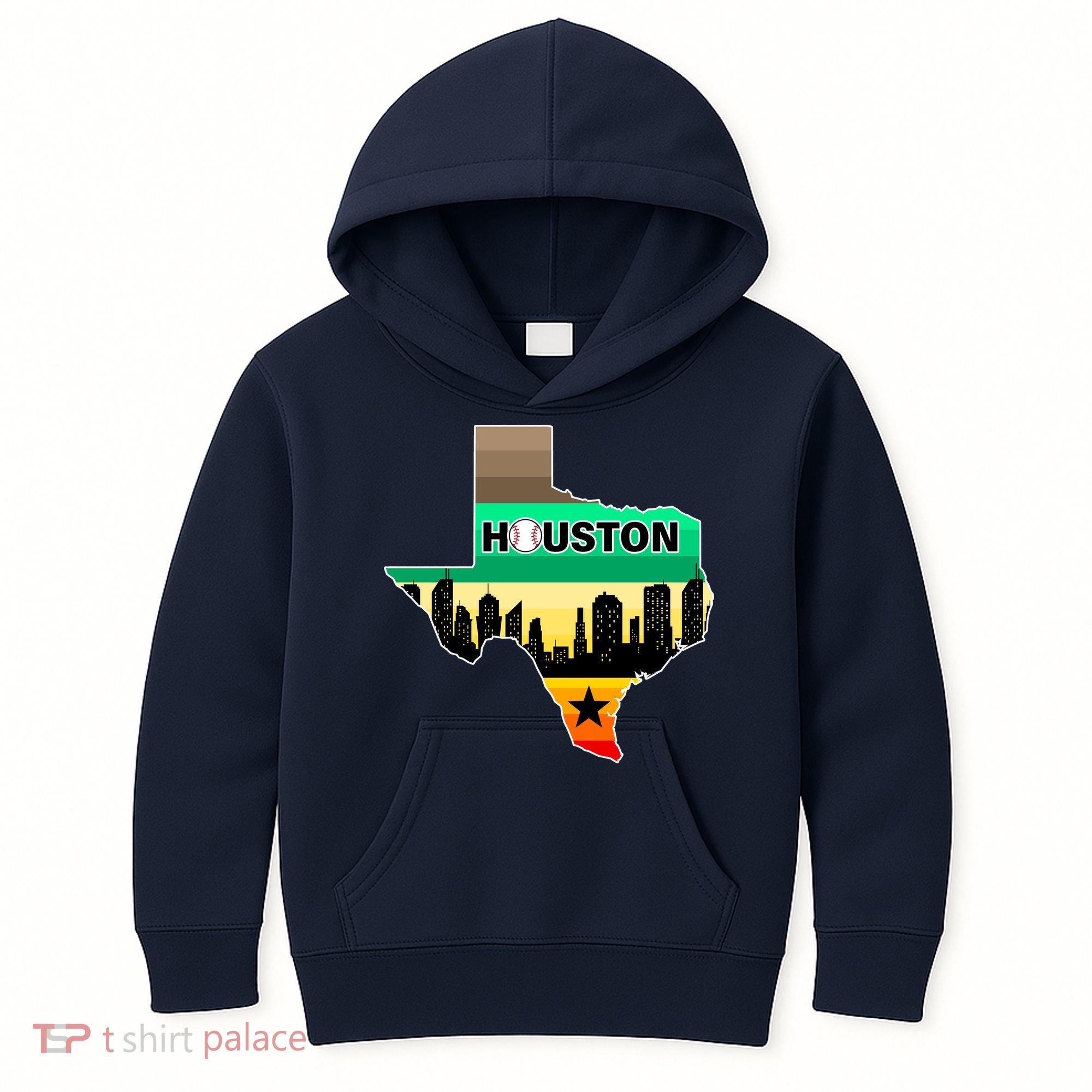 Huston Texas Baseball City Logo Kids Hoodie