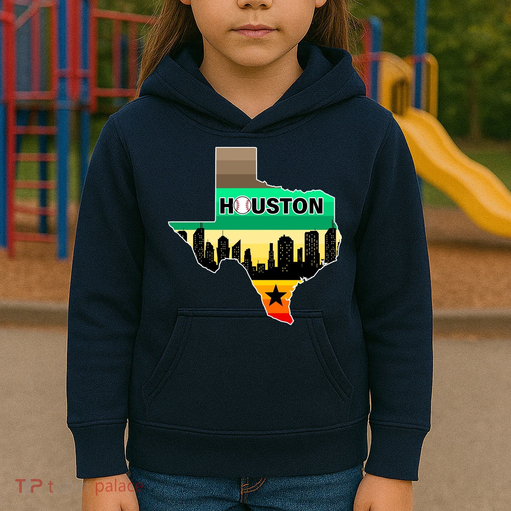 Huston Texas Baseball City Logo Kids Hoodie