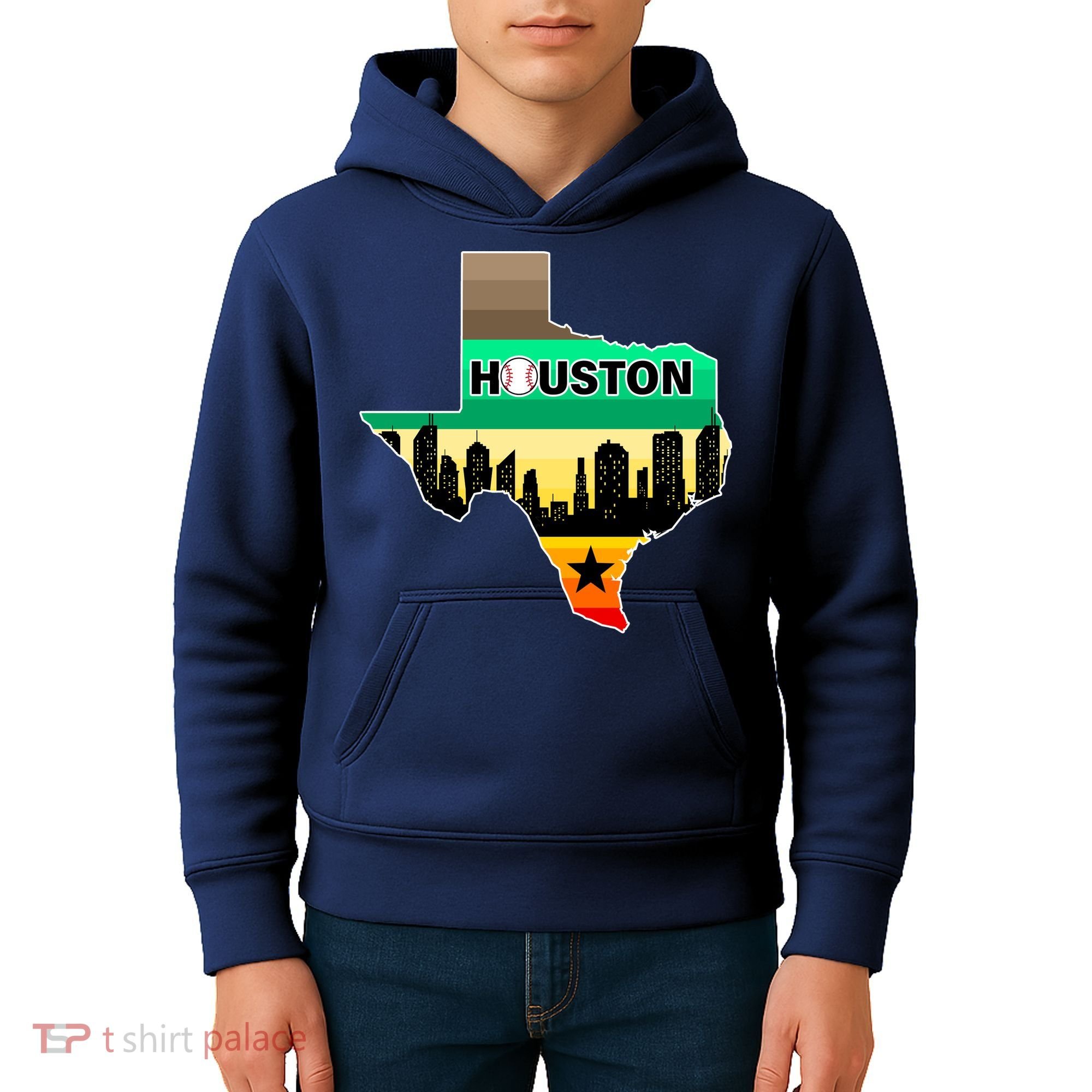 Huston Texas Baseball City Logo Kids Hoodie