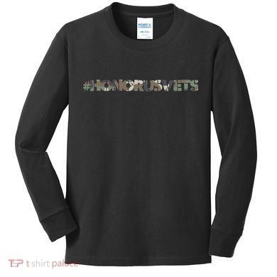 Honor Us Vets #HonorUsVets Kids Long Sleeve Shirt