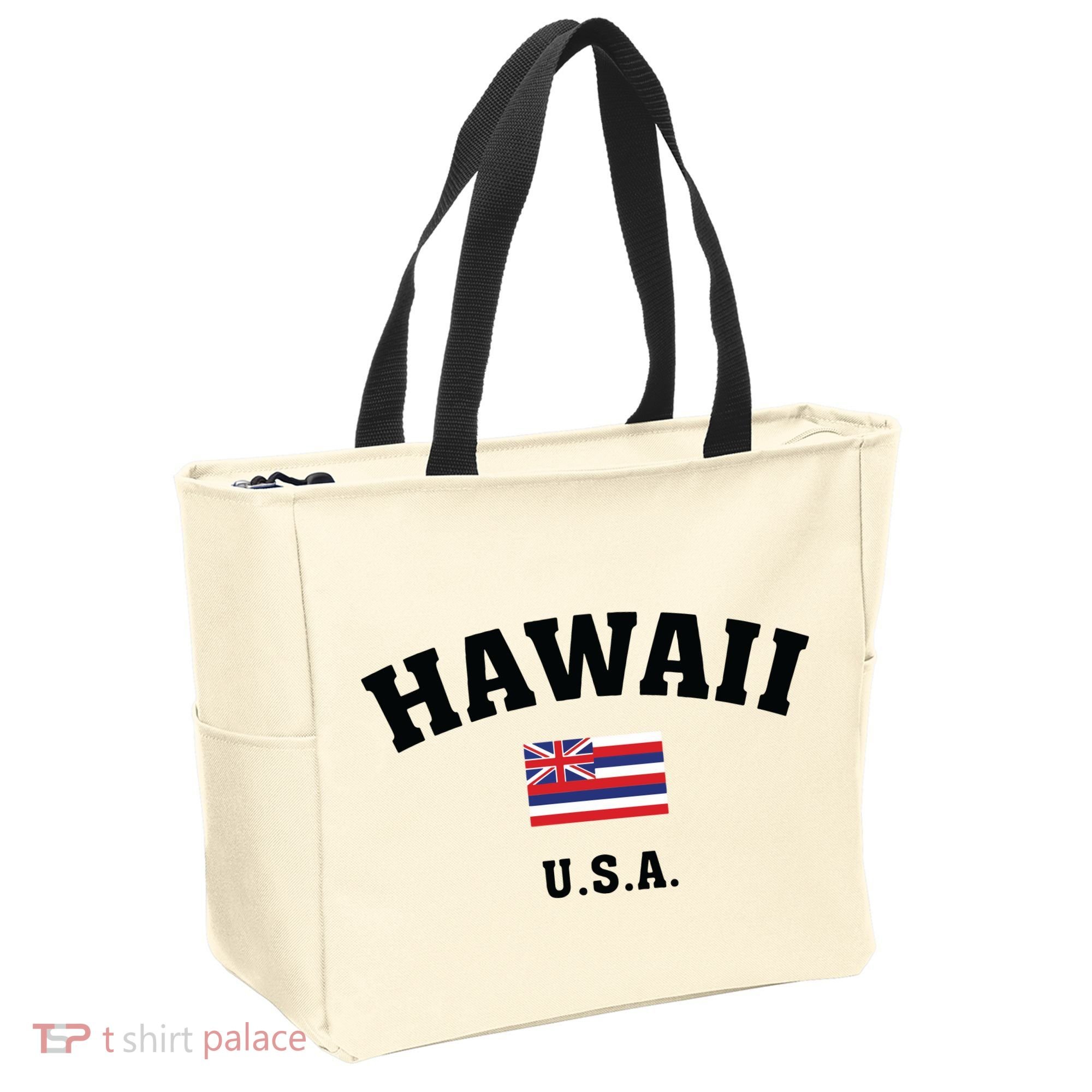 Hawaii Usa With American Flag Tote Bag