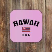 Hawaii Usa With American Flag Coaster thumb 0