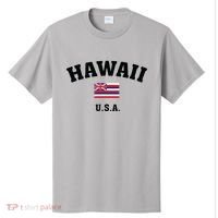 Hawaii Usa With American Flag T-Shirt thumb 0