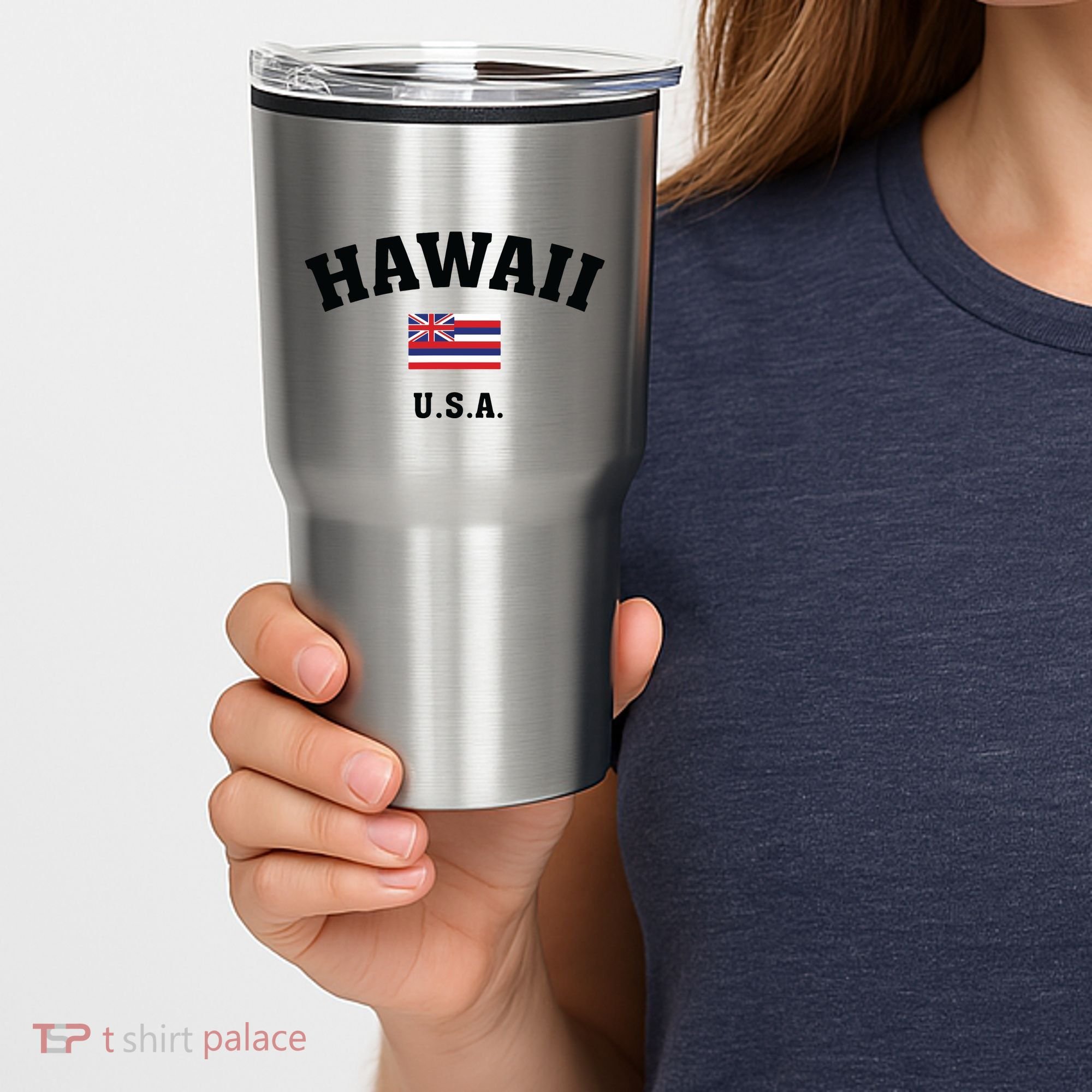 Hawaii Usa With American Flag Tumbler