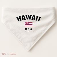 Hawaii Usa With American Flag USA-Made Doggie Bandana thumb 0