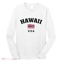 Hawaii Usa With American Flag Long Sleeve Shirt thumb 0