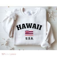 Hawaii Usa With American Flag Sweatshirt thumb 2
