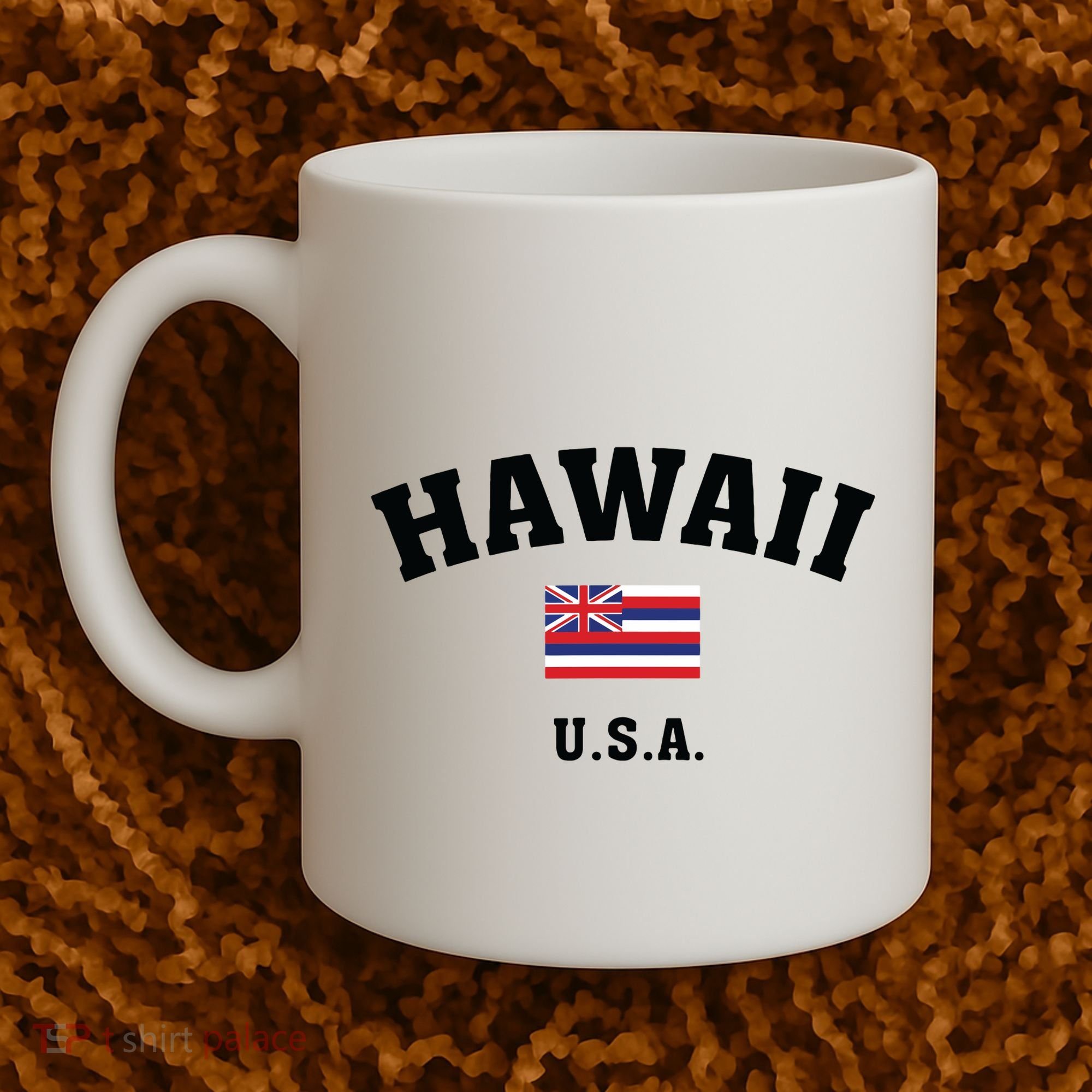 Hawaii Usa With American Flag Coffee Mug