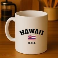 Hawaii Usa With American Flag Coffee Mug thumb 4