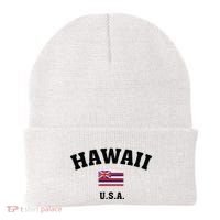 Hawaii Usa With American Flag Beanie thumb 0