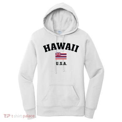 Hawaii Usa With American Flag Women's Hoodie