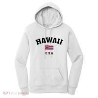Hawaii Usa With American Flag Women's Hoodie thumb 0