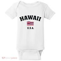 Hawaii Usa With American Flag Baby Bodysuit thumb 0