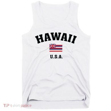 Hawaii Usa With American Flag Tank Top