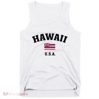 Hawaii Usa With American Flag Tank Top thumb 0