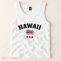 Hawaii Usa With American Flag Tank Top thumb 2
