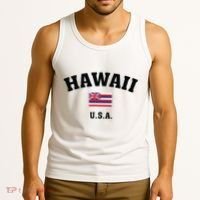 Hawaii Usa With American Flag Tank Top thumb 3