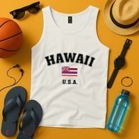 Hawaii Usa With American Flag Tank Top thumb 4