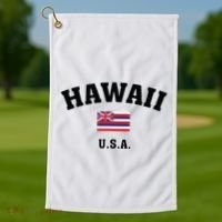 Hawaii Usa With American Flag Golf Towel thumb 1
