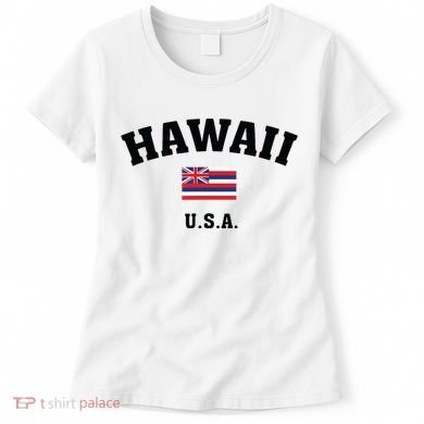 Hawaii Usa With American Flag Women's T-Shirt