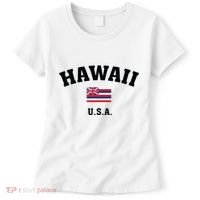 Hawaii Usa With American Flag Women's T-Shirt thumb 0
