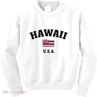 Hawaii Usa With American Flag Kids Sweatshirt thumb 0