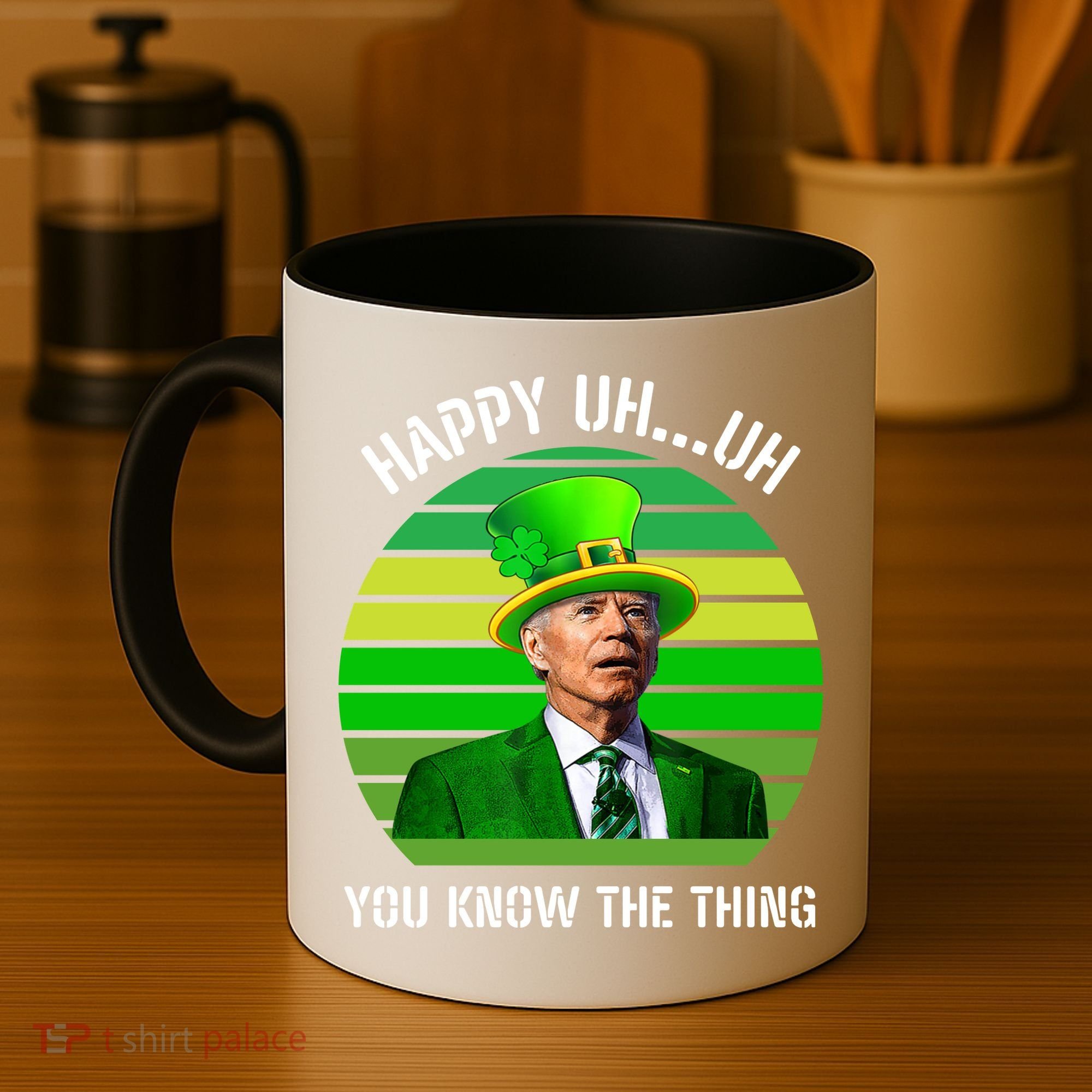 Happy Uh You Know The Thing Joe Biden Clover St Patricks Day Coffee Mug