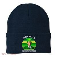 Happy Uh You Know The Thing Joe Biden Clover St Patricks Day Beanie thumb 0