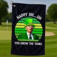 Happy Uh You Know The Thing Joe Biden Clover St Patricks Day Golf Towel thumb 1