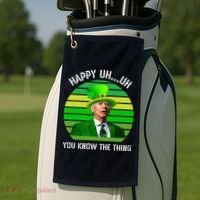 Happy Uh You Know The Thing Joe Biden Clover St Patricks Day Golf Towel thumb 2