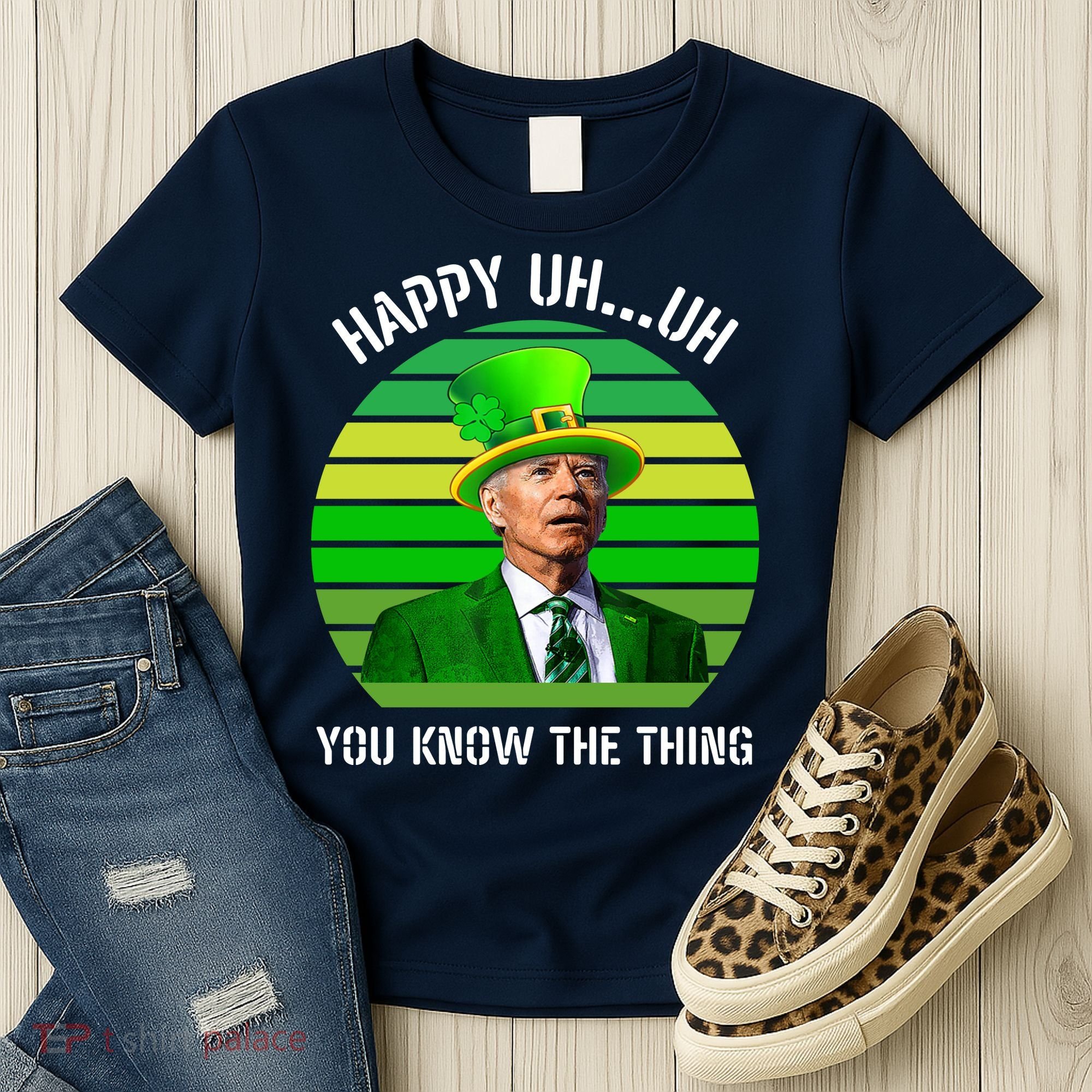 Happy Uh You Know The Thing Joe Biden Clover St Patricks Day Women's T-Shirt