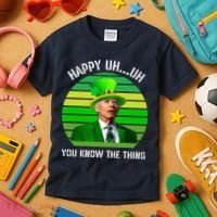 Happy Uh You Know The Thing Joe Biden Clover St Patricks Day Kids T-Shirt thumb 3
