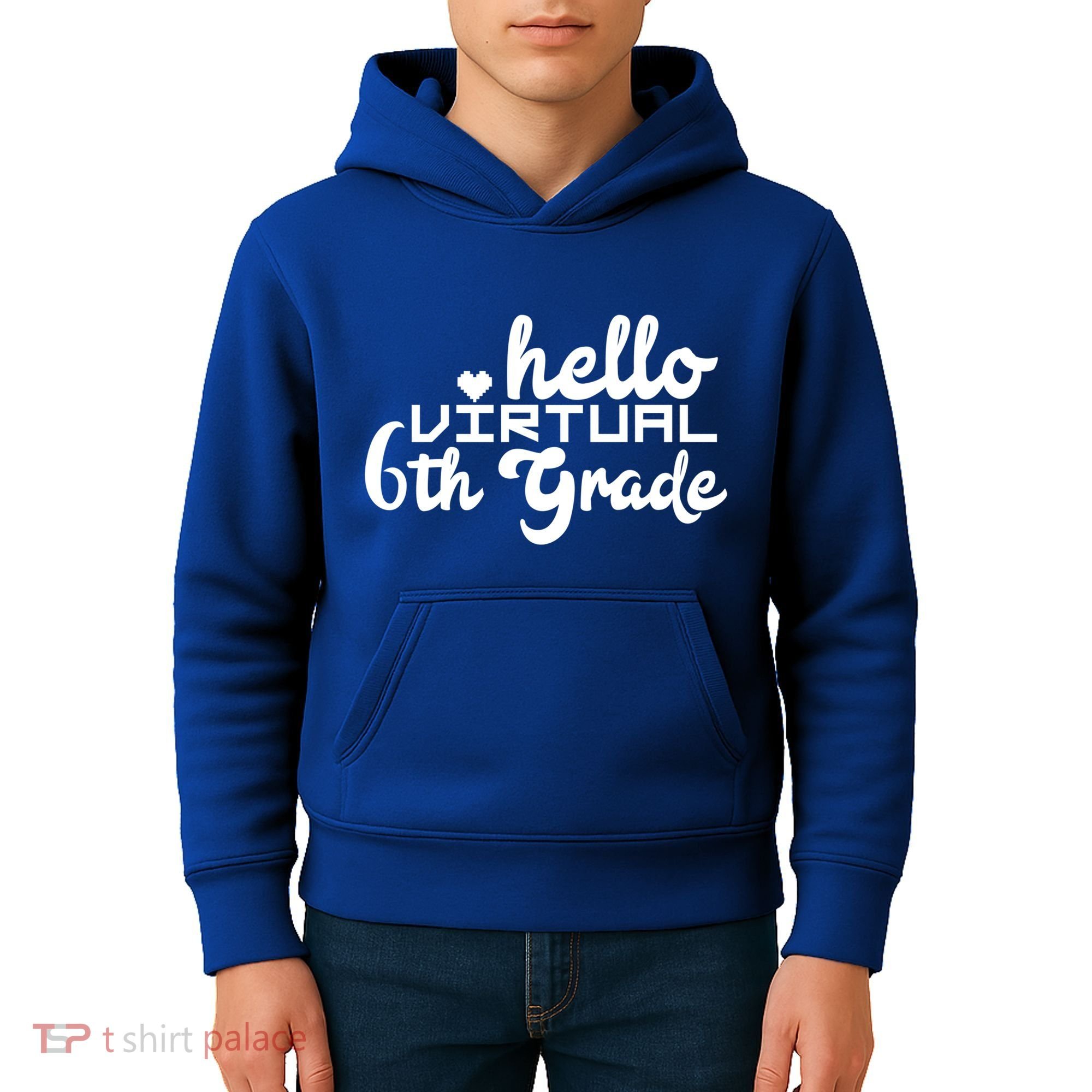 Hello Virtual 6Th Grade Distance Learning Sixth Grade Gift Kids Hoodie