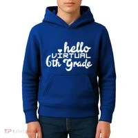 Hello Virtual 6Th Grade Distance Learning Sixth Grade Gift Kids Hoodie thumb 4