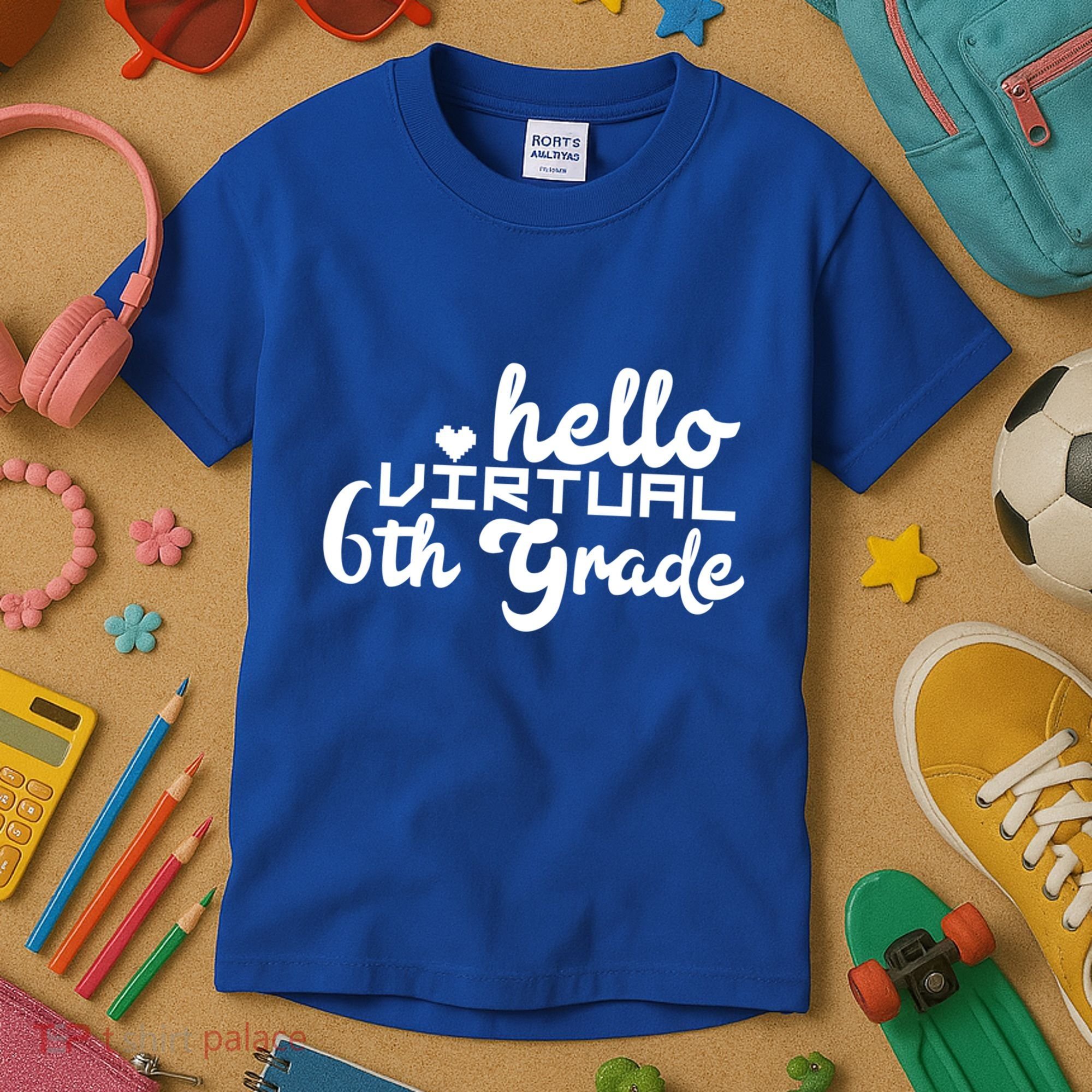 Hello Virtual 6Th Grade Distance Learning Sixth Grade Gift Kids T-Shirt
