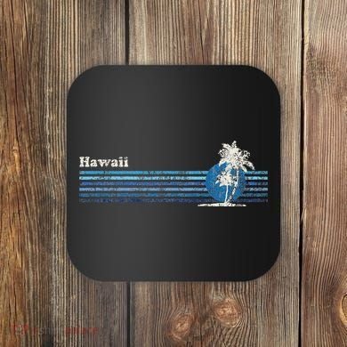 Hawaiian Vintage 80s Palm Trees Sunset Coaster