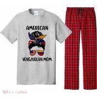 Half Venezuelan American Mom Messy Bun Flag Mothers Day Pajama Set thumb 0