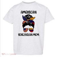 Half Venezuelan American Mom Messy Bun Flag Mothers Day Toddler T-Shirt thumb 0