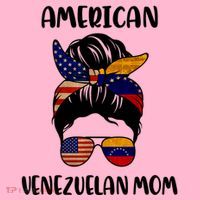 Half Venezuelan American Mom Messy Bun Flag Mothers Day Coaster thumb 2