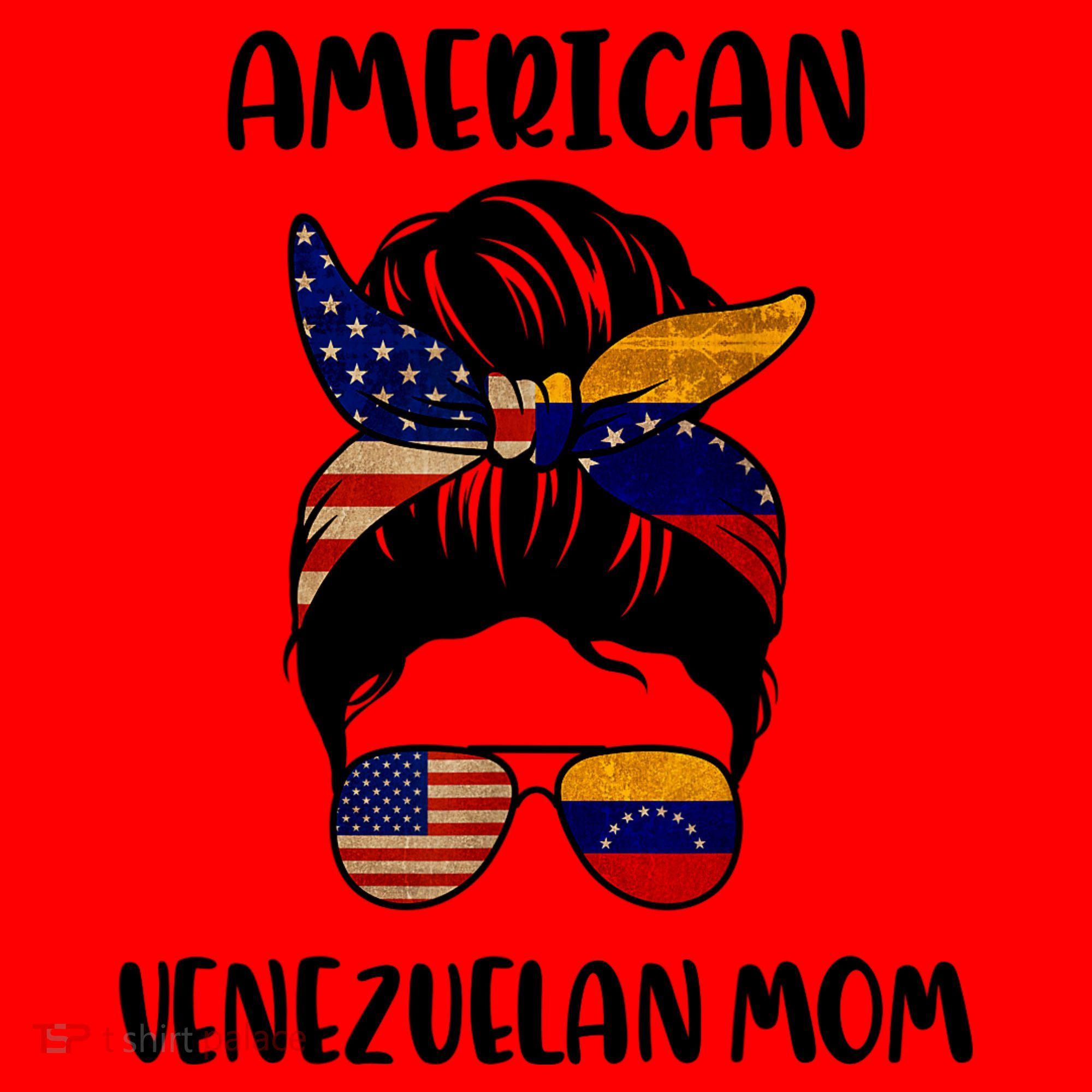 Half Venezuelan American Mom Messy Bun Flag Mothers Day Santa Hat