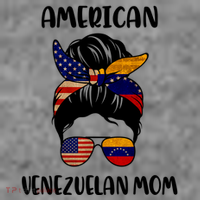 Half Venezuelan American Mom Messy Bun Flag Mothers Day Toddler Hoodie thumb 2