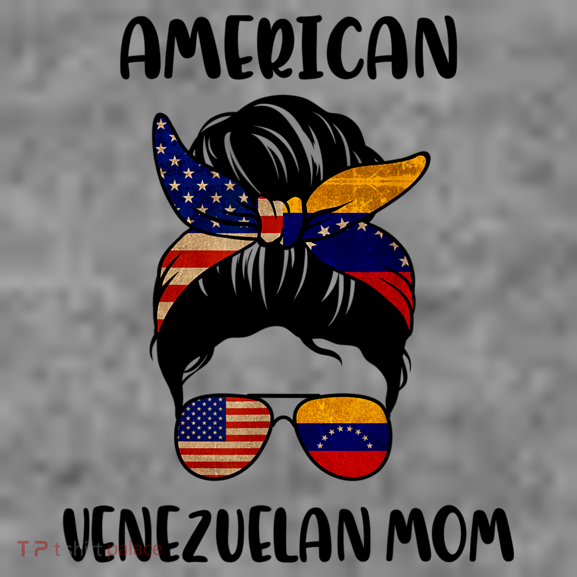 Half Venezuelan American Mom Messy Bun Flag Mothers Day Toddler Hoodie